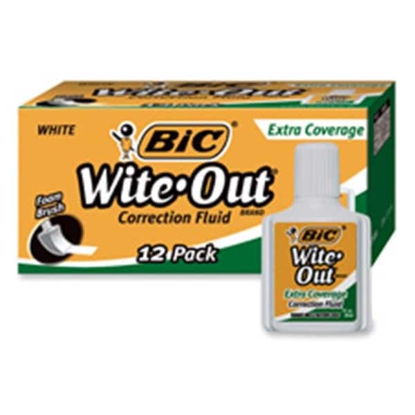 Bic Bic Corporation BICWOFEC12WE Correction Fluid- Extra Coverage Formula- 20ml- White WOFEC12 WHI - main